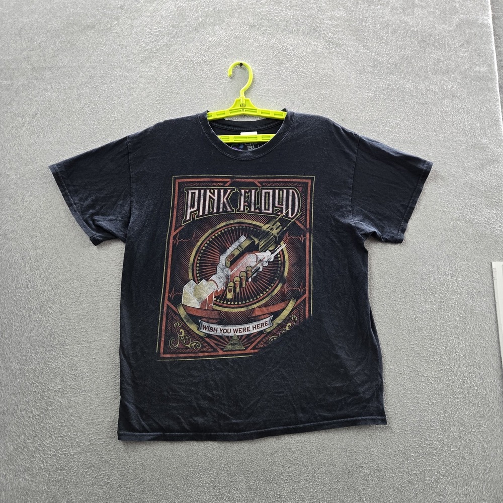Pink‎ Floyd Men Shirt L Black Graphic Liquid Blue Band Tee Print